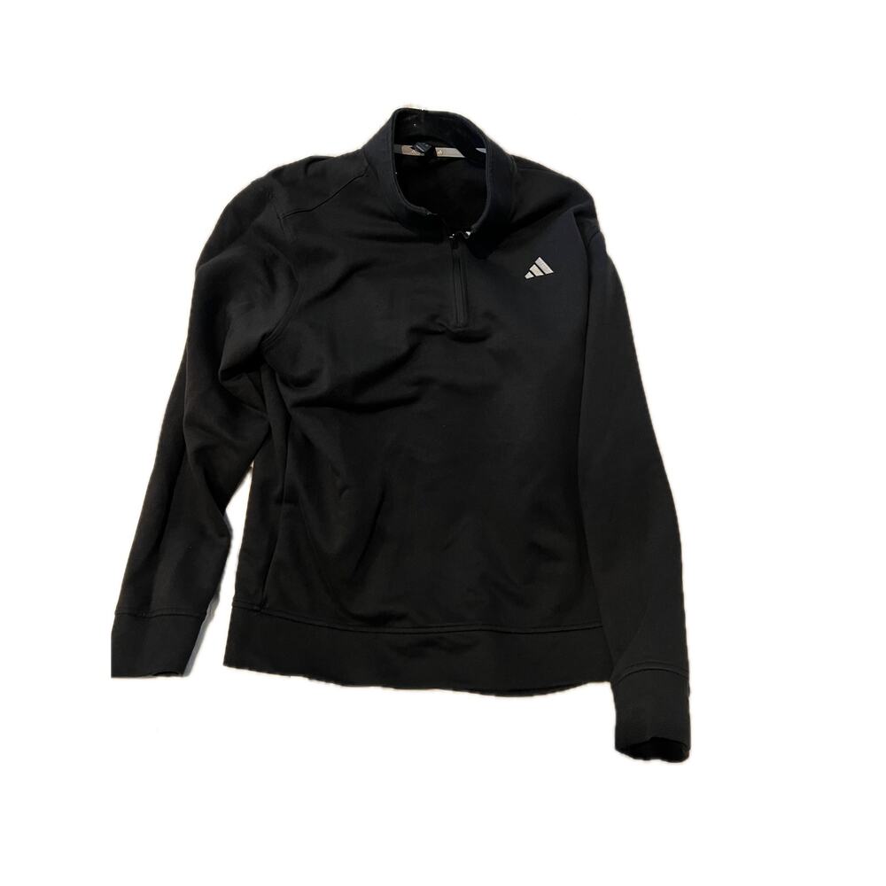 Adidas Qtr Zip Black Crewneck Mens Large